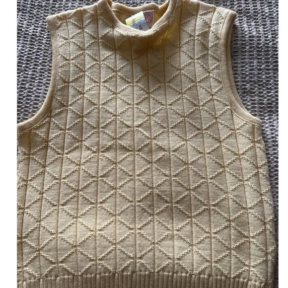 Vintage‎ Pendleton Yellow Wool Sweater Vest 100% Virgin Wool Preppy Academia M - Picture 2 of 6